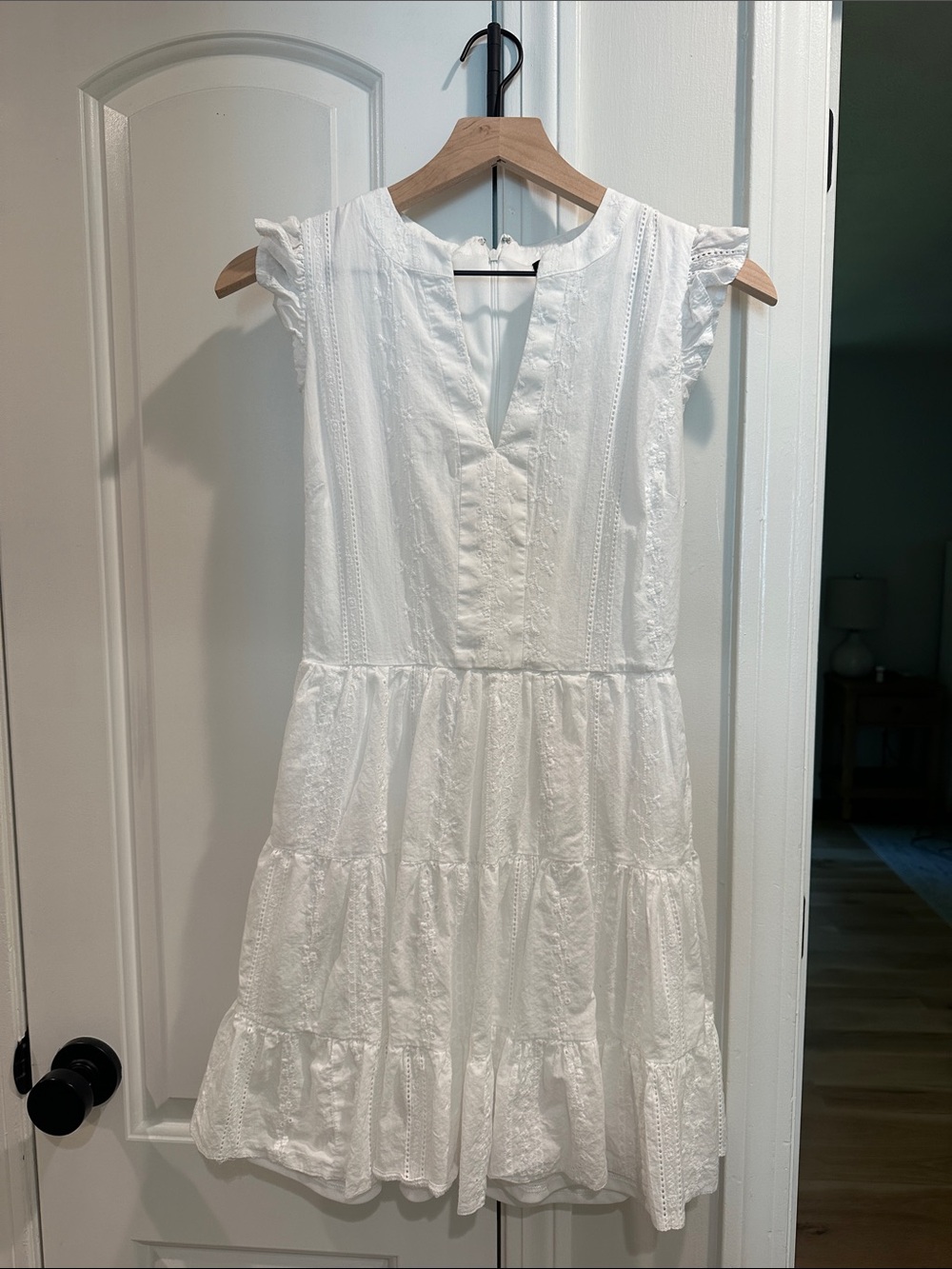 Laundry By Shelli Segal White Tiered Eyelet Mini Dress